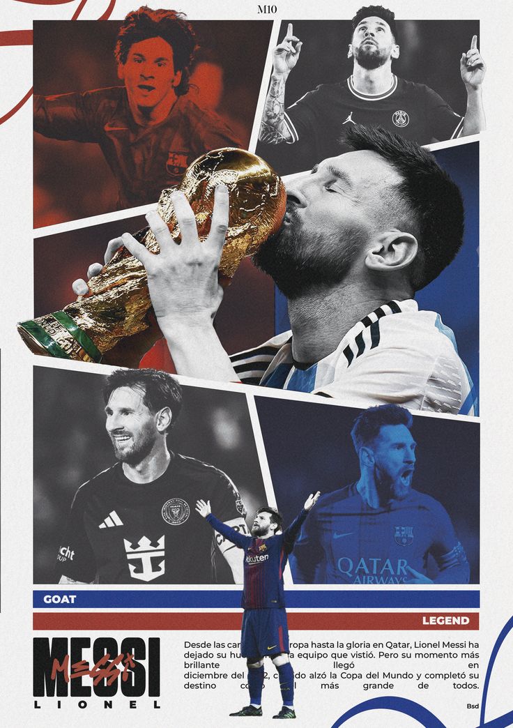 Lionel Messi World Cup Trophy Poster | GOAT Football Wall Art
