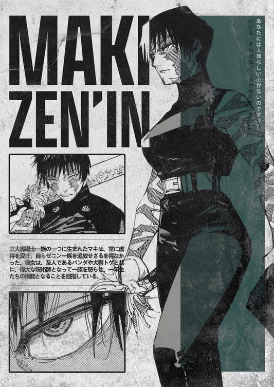 Maki Zenin Jujutsu Kaisen Poster