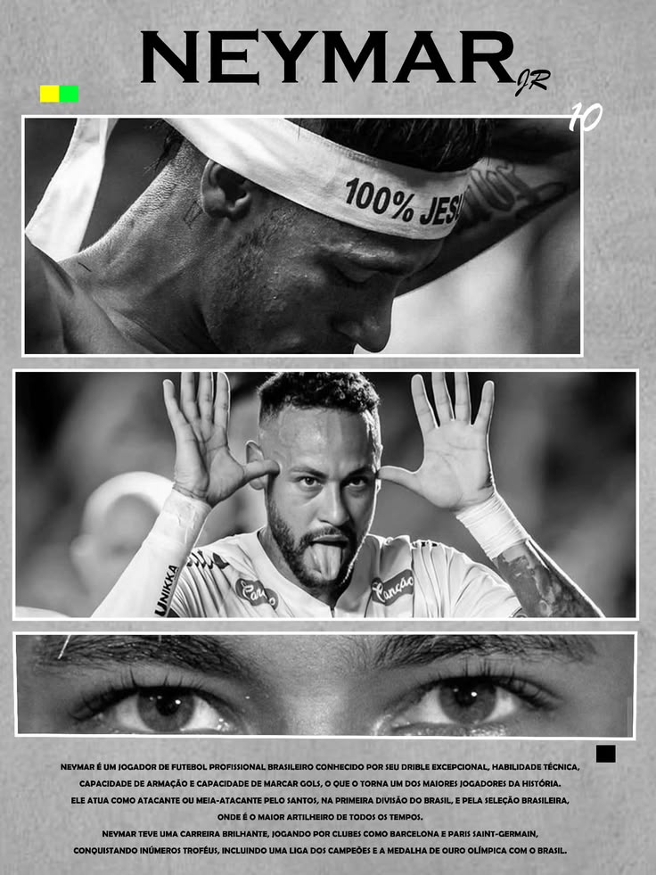 Neymar Jr Premium Football Poster | Black & White Wall Art