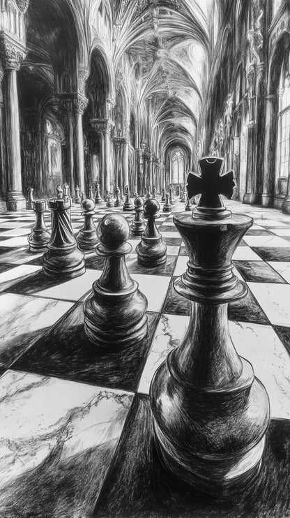 Cathedral Chess Artwork Poster