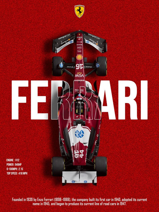 Ferrari Formula 1 Racing Poster