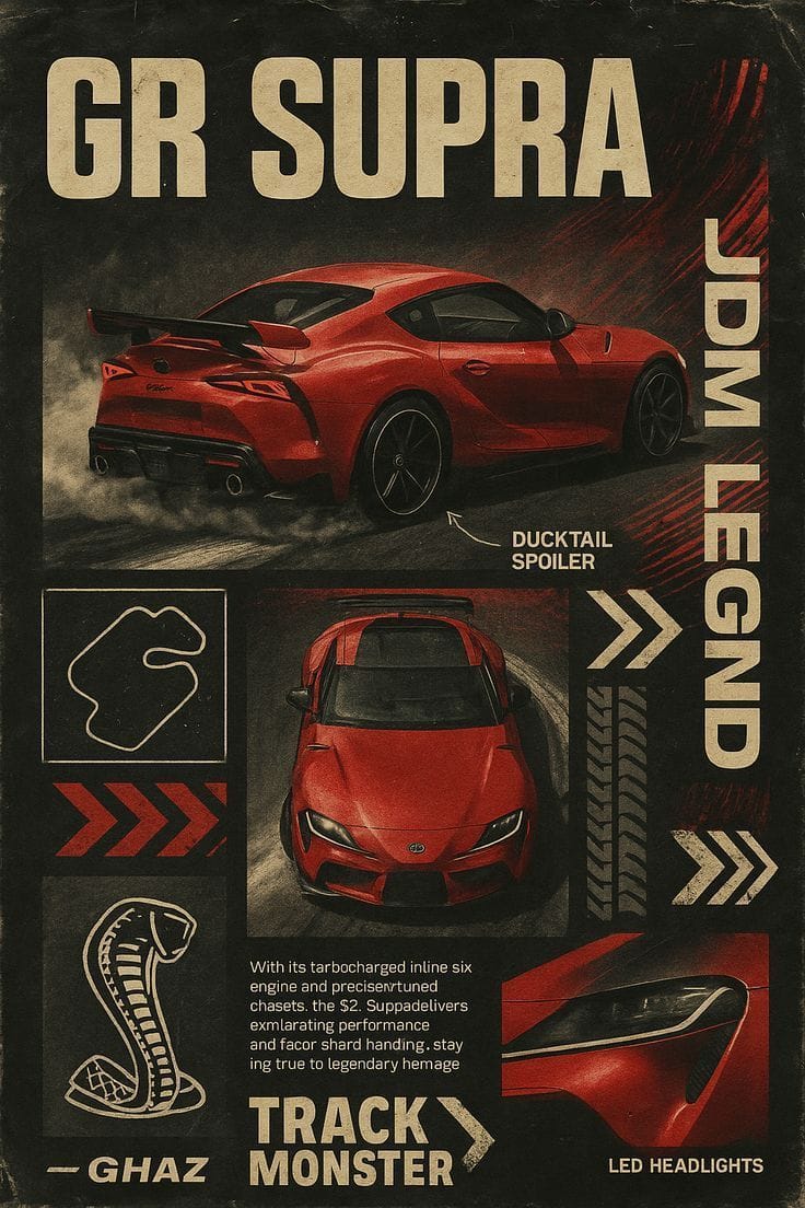Toyota GR Supra JDM Legend Poster