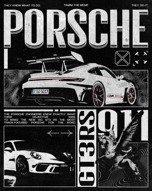 Porsche GT3 RS Blueprint Poster