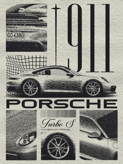 Porsche 911 Turbo S Vintage Poster
