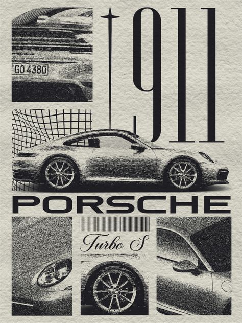 Porsche 911 Turbo S Vintage Poster